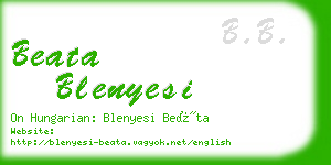 beata blenyesi business card